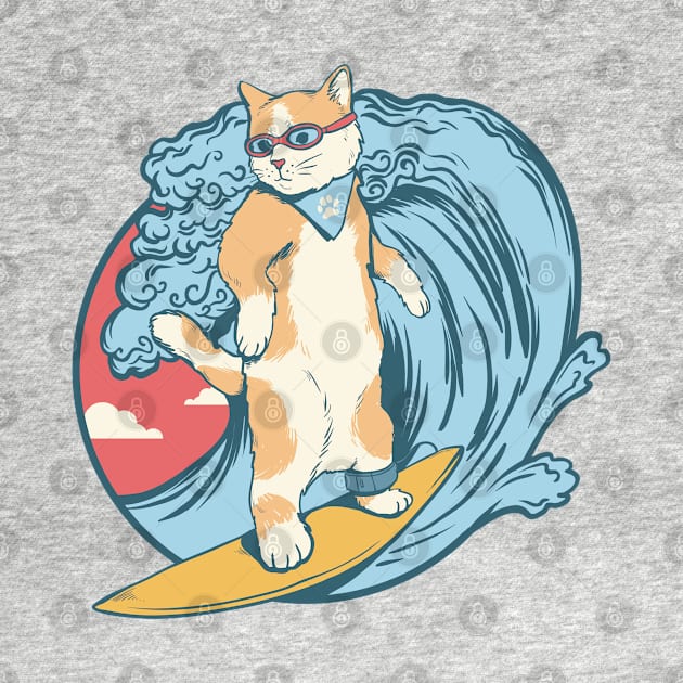 cat love surfing by dreamiedesire